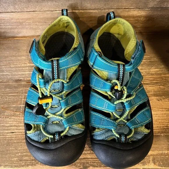Childrens Big Kids Keen Newport H2 Blue Waterproof Shoes Sandals Size‎ 5 Y GUC