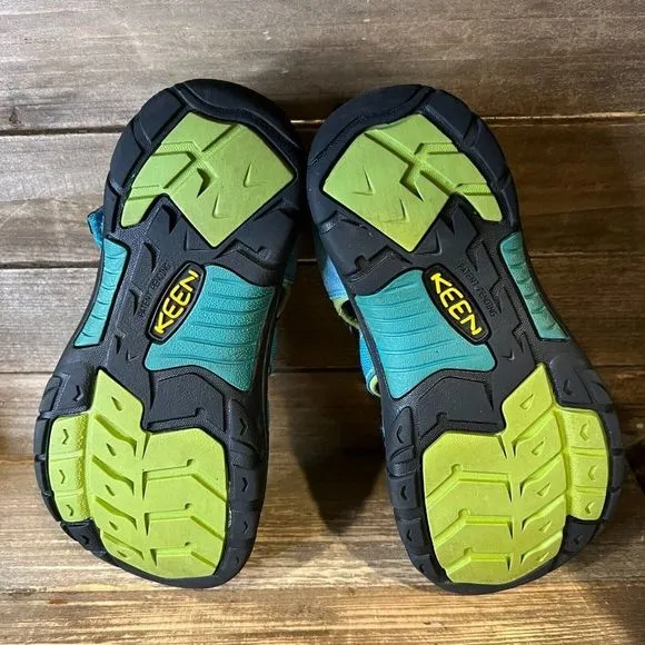 Childrens Big Kids Keen Newport H2 Blue Waterproof Shoes Sandals Size‎ 5 Y GUC