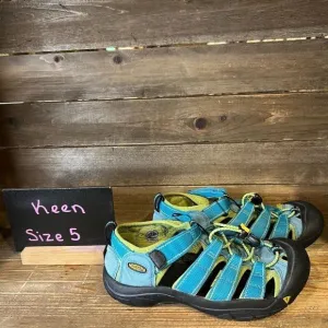 Childrens Big Kids Keen Newport H2 Blue Waterproof Shoes Sandals Size‎ 5 Y GUC