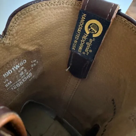 Chippewa Women's Tan Brown Leather Renegade Roper Boots Handmade in USA 1901W60
