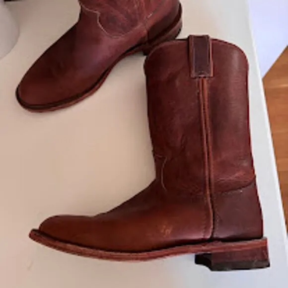 Chippewa Women's Tan Brown Leather Renegade Roper Boots Handmade in USA 1901W60