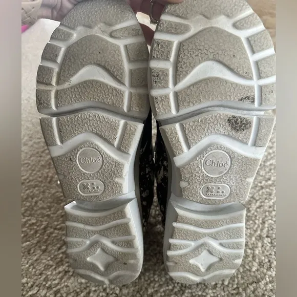 CHLOÉ Sonnie Lizard Embossed Leather Buckle Fashion Women Sneakers Size EU 41