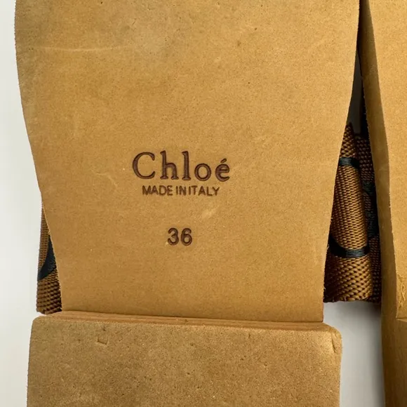 Chloé Woody Cloth Sandals - like new, Size 36
