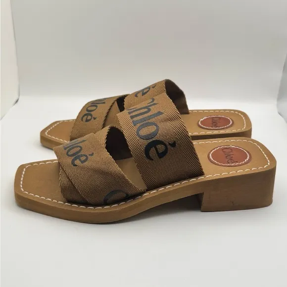 Chloé Woody Cloth Sandals - like new, Size 36