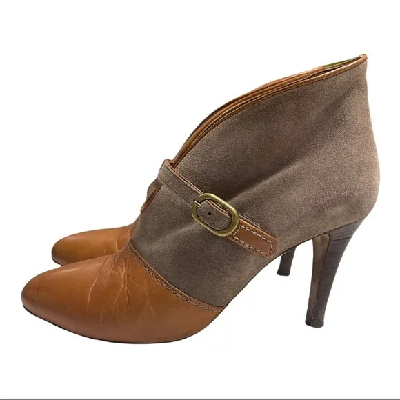 CHLOE Leather Switch Suede Pumps Size 35 Victorian Style