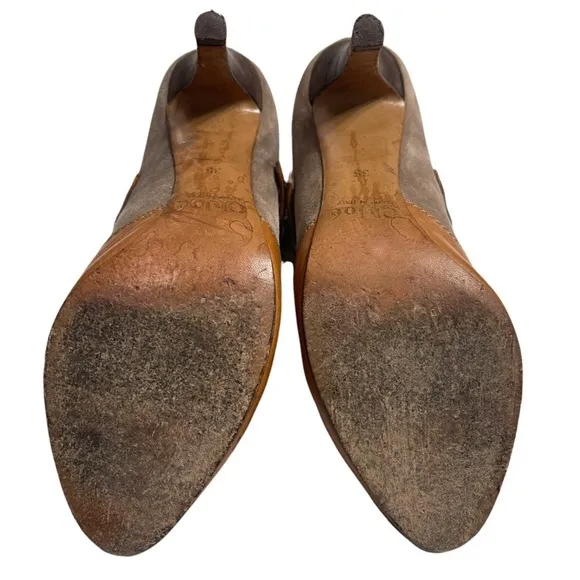 CHLOE Leather Switch Suede Pumps Size 35 Victorian Style