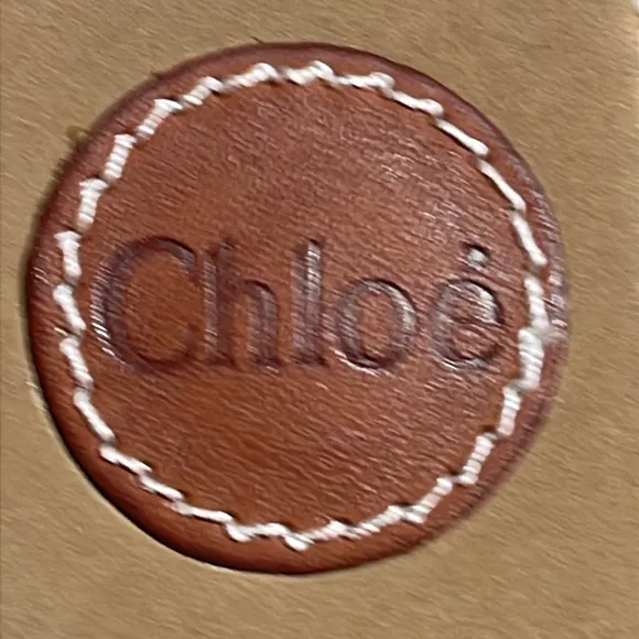 Chloe Woody Gold Embroidered Sandal Size 41 New