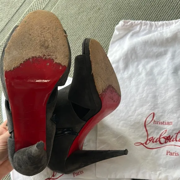 Christian Louboutin Black Suede Ankle Boots size 39