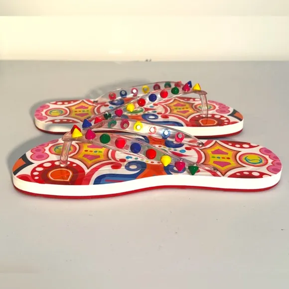 Christian Louboutin Multicolor Stud Jelly Sandals size 35