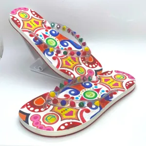Christian Louboutin Multicolor Stud Jelly Sandals size 35