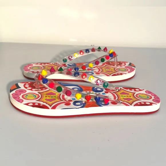 Christian Louboutin Multicolor Stud Jelly Sandals size 35