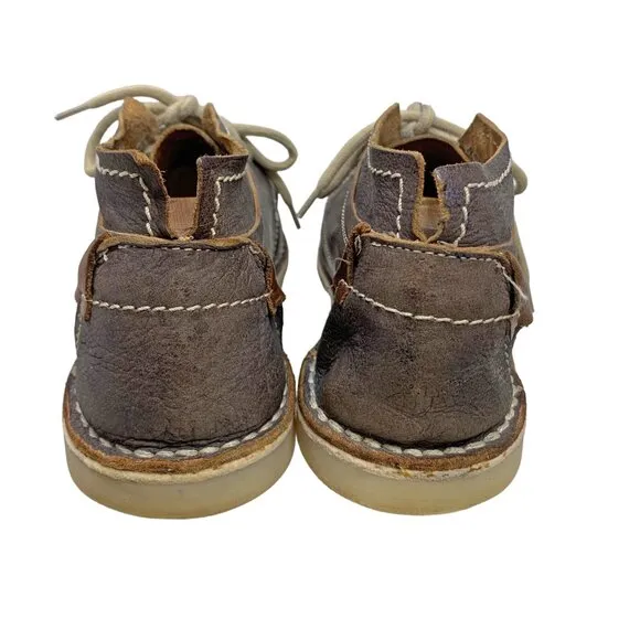 Cinti Dark Distressed Leather 6  Eyelet Handmade‎ Chukka Boots