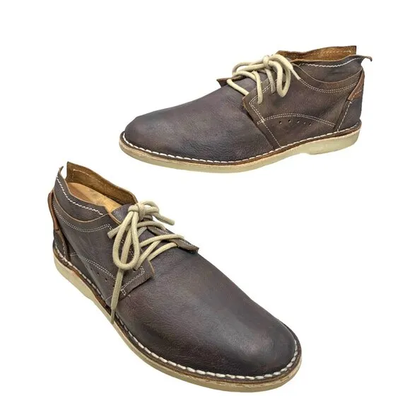 Cinti Dark Distressed Leather 6  Eyelet Handmade‎ Chukka Boots