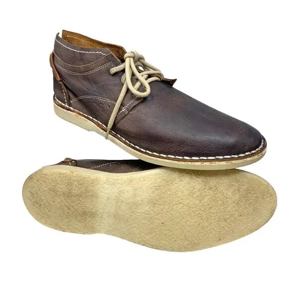 Cinti Dark Distressed Leather 6  Eyelet Handmade‎ Chukka Boots