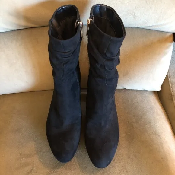 Circus NY by Sam Edelman Black Heel Booties Suede-Like Boots