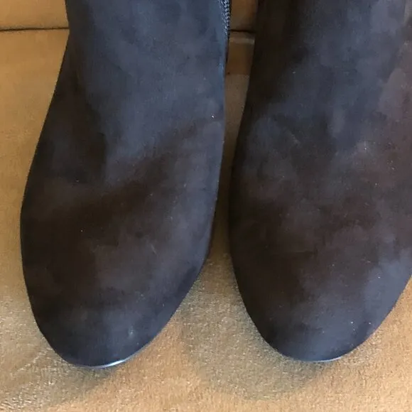 Circus NY by Sam Edelman Black Heel Booties Suede-Like Boots