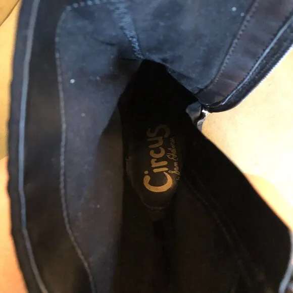 Circus NY by Sam Edelman Black Heel Booties Suede-Like Boots