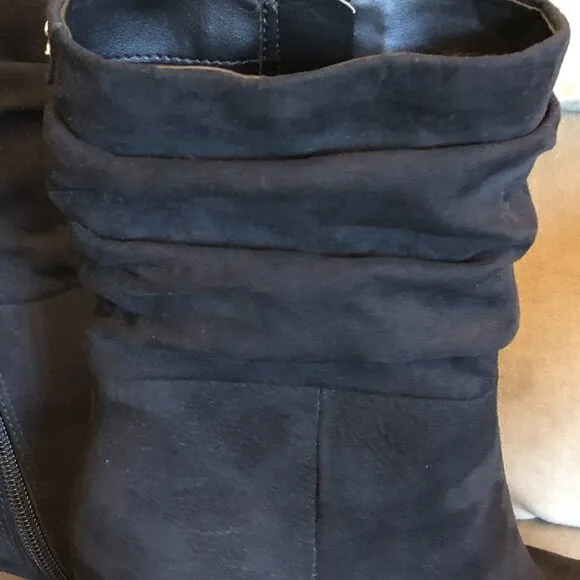 Circus NY by Sam Edelman Black Heel Booties Suede-Like Boots
