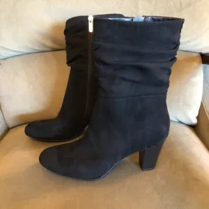 Circus NY by Sam Edelman Black Heel Booties Suede-Like Boots