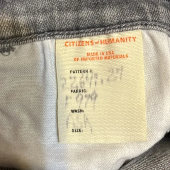 Citizens of Humanity Ash Grey Drew Flounce Highrise Jeans Sz 27 New With Tag