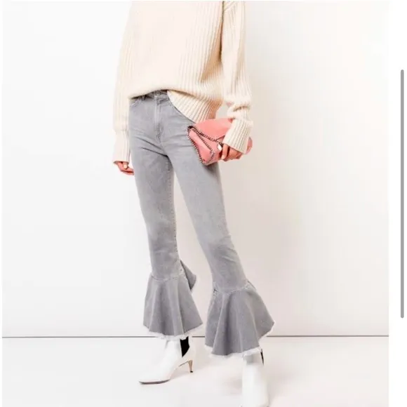 Citizens of Humanity Ash Grey Drew Flounce Highrise Jeans Sz 27 New With Tag