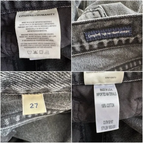 CITIZENS OF HUMANITY • Campbell High-Rise Relaxed Straight Jeans in Changes • 27