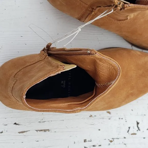 Civil Regime Camel Brown Suede Leather Chelsea Boots Mens Sz 7 Womens 8.5 / 39