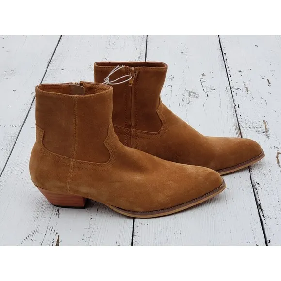 Civil Regime Camel Brown Suede Leather Chelsea Boots Mens Sz 7 Womens 8.5 / 39
