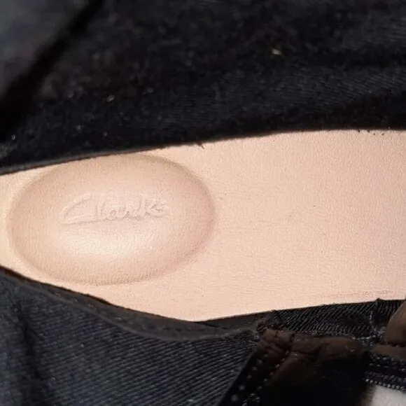 Clarkdale Clark's Black Suede Leather Side Zipper Knee High Riding Boots Size 7