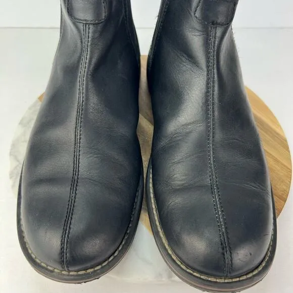 Clarks 10 Black Leather Slip On CHELSEA Ankle Rider Men's Boots Elastic on Sides
