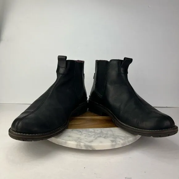 Clarks 10 Black Leather Slip On CHELSEA Ankle Rider Men's Boots Elastic on Sides