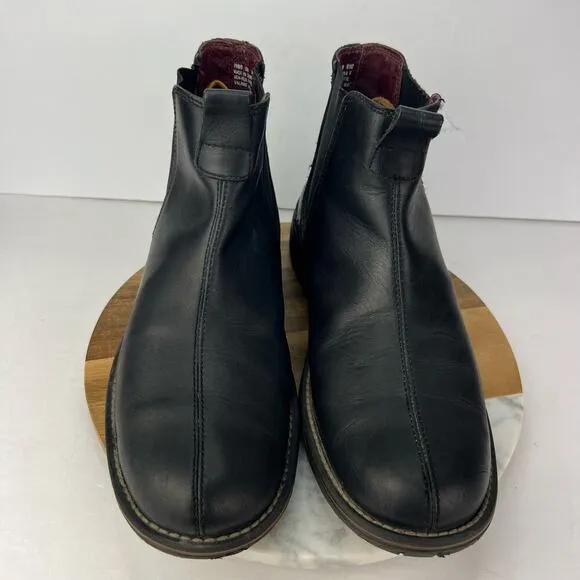 Clarks 10 Black Leather Slip On CHELSEA Ankle Rider Men's Boots Elastic on Sides