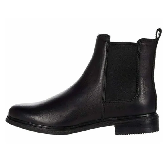 Clarks Clarkdale Arlo Leather Slip-On Chelsea Ankle Boots Round Toe Black Size 6