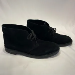 Clarks Collection Men’s Suede Desert Boots Chelsea Black Size 9.5 US Dress Shoes