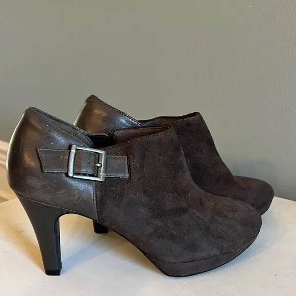 Clark’s Collection Sole Cushion leather ankle boots booties Women’s 8 NEW w tags