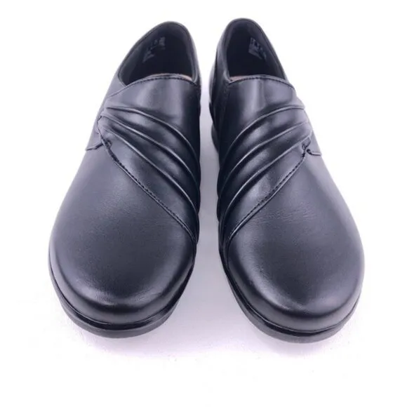 Clarks Hope Shine Black Leather Slip-on Loafers 7M