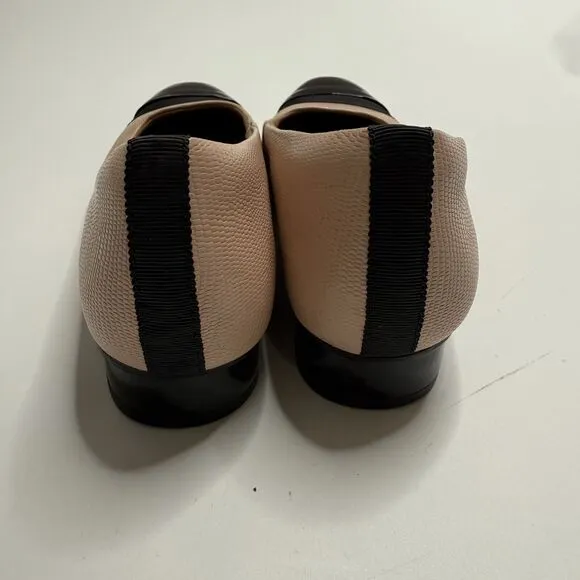 Clarks Keesha Rosa Flats Loafers Pink Shoes Womens 9.5 Black Leather Snakeskin