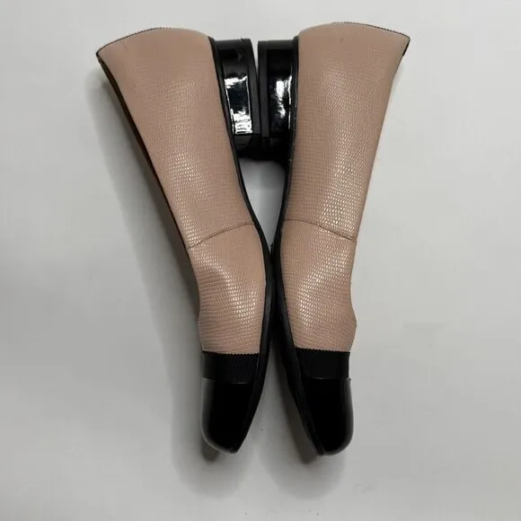 Clarks Keesha Rosa Flats Loafers Pink Shoes Womens 9.5 Black Leather Snakeskin