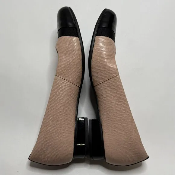 Clarks Keesha Rosa Flats Loafers Pink Shoes Womens 9.5 Black Leather Snakeskin