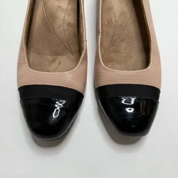 Clarks Keesha Rosa Flats Loafers Pink Shoes Womens 9.5 Black Leather Snakeskin