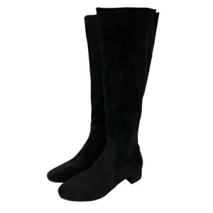 Clarks Knee High Boots Black Suede Orabella Ava Block Heel Womens US 7 UK 4.5