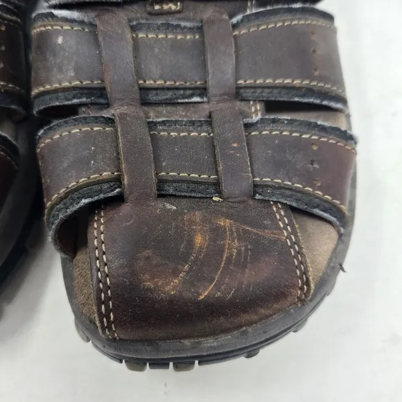 CLARKS Men's Brown Leather Fisherman Sandals 10.5