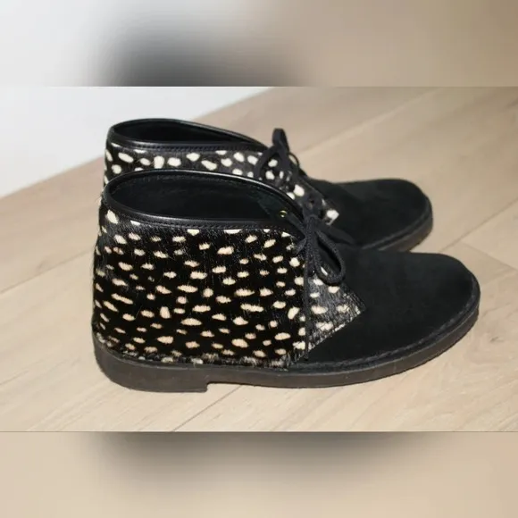 Clarks Original faux fur suede Desert Boots animal print