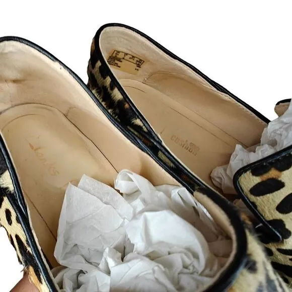Clark's Pure Viola Calf Hair Leopard Print Loafers