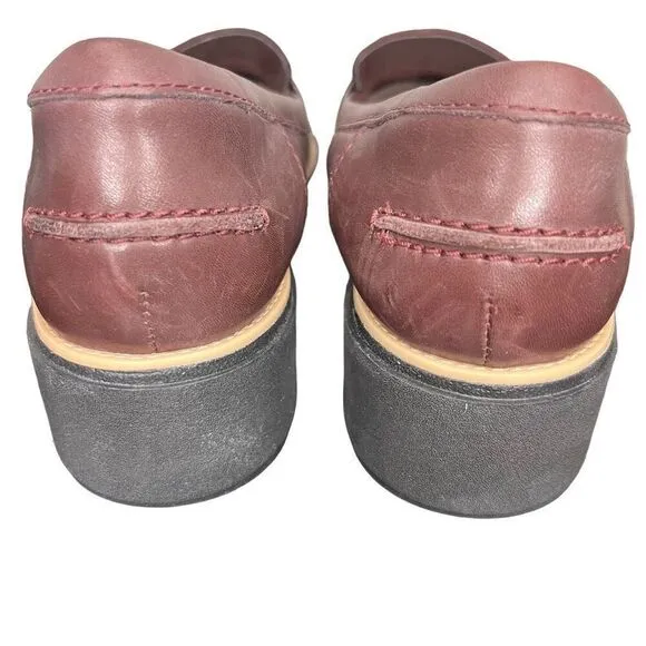 Clarks Sharon Form Burgundy Chunky Loafers Women’s Size 12