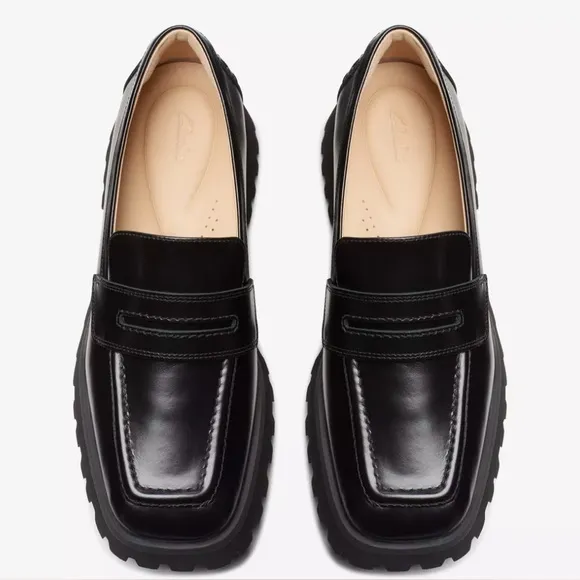 Clarks Stayso Edge Black Leather New