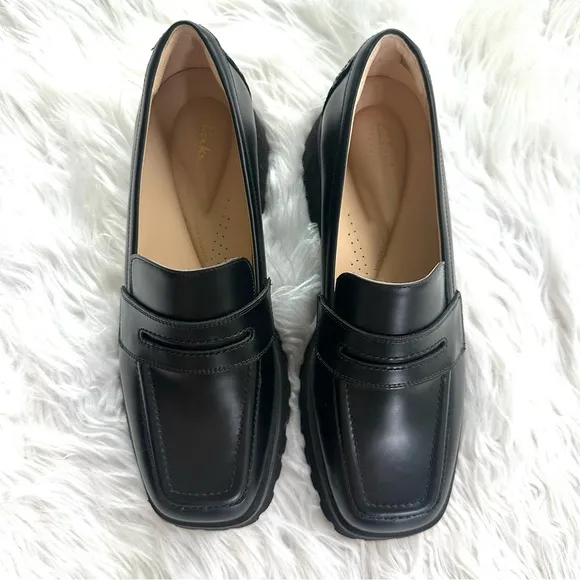 Clarks Stayso Edge Black Leather New