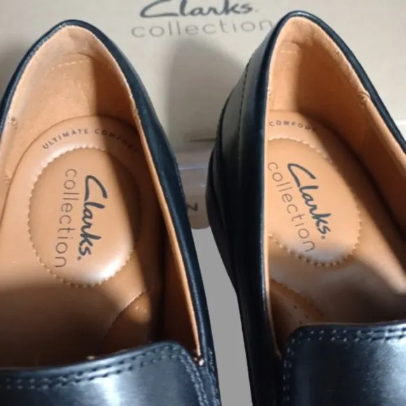 Clarks Tilden Free Men's Leather Loafers Black Size 8.5 M NWT