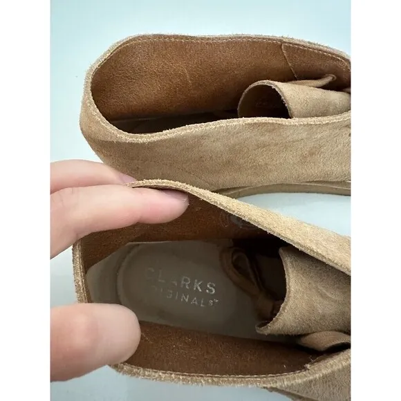 Clarks Wallabee Chukka Leather Suede Boots Heritage 80s Tan Brown Men's Size 11