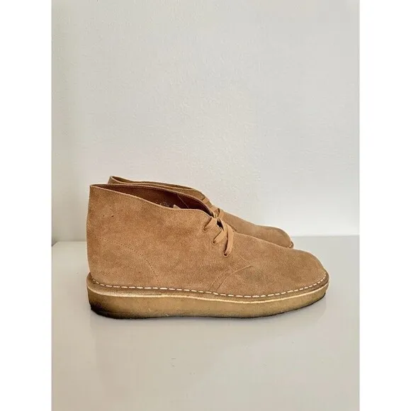 Clarks Wallabee Chukka Leather Suede Boots Heritage 80s Tan Brown Men's Size 11